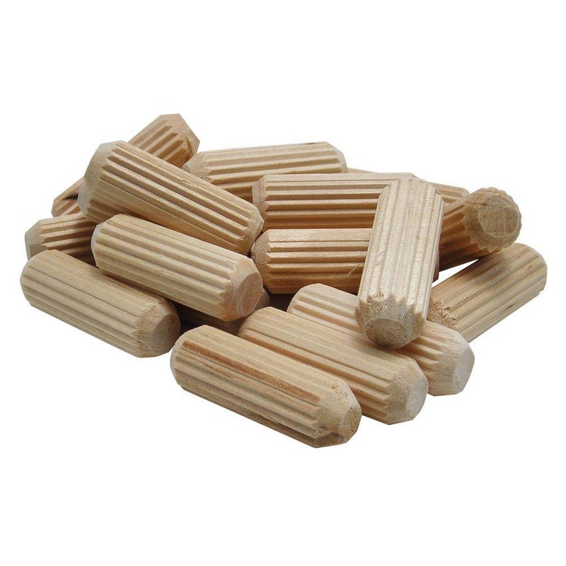 Wolfcraft 2960405 1/4 in (6 mm) x 1 1/8 in (29 mm) Fluted Beechwood Dowel Pin  36-Pack - Image 1